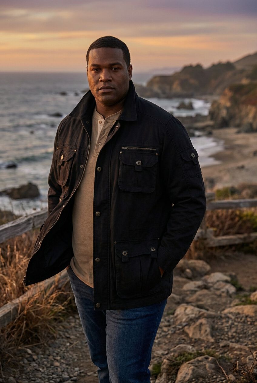 9 Pocket Twill Utility Jacket, BLACK, on-hover image number 1