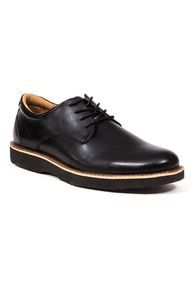 Deer Stags® Walkmaster Plain Toe Oxford Shoes with Memory Foam, BLACK, hi-res image number 0
