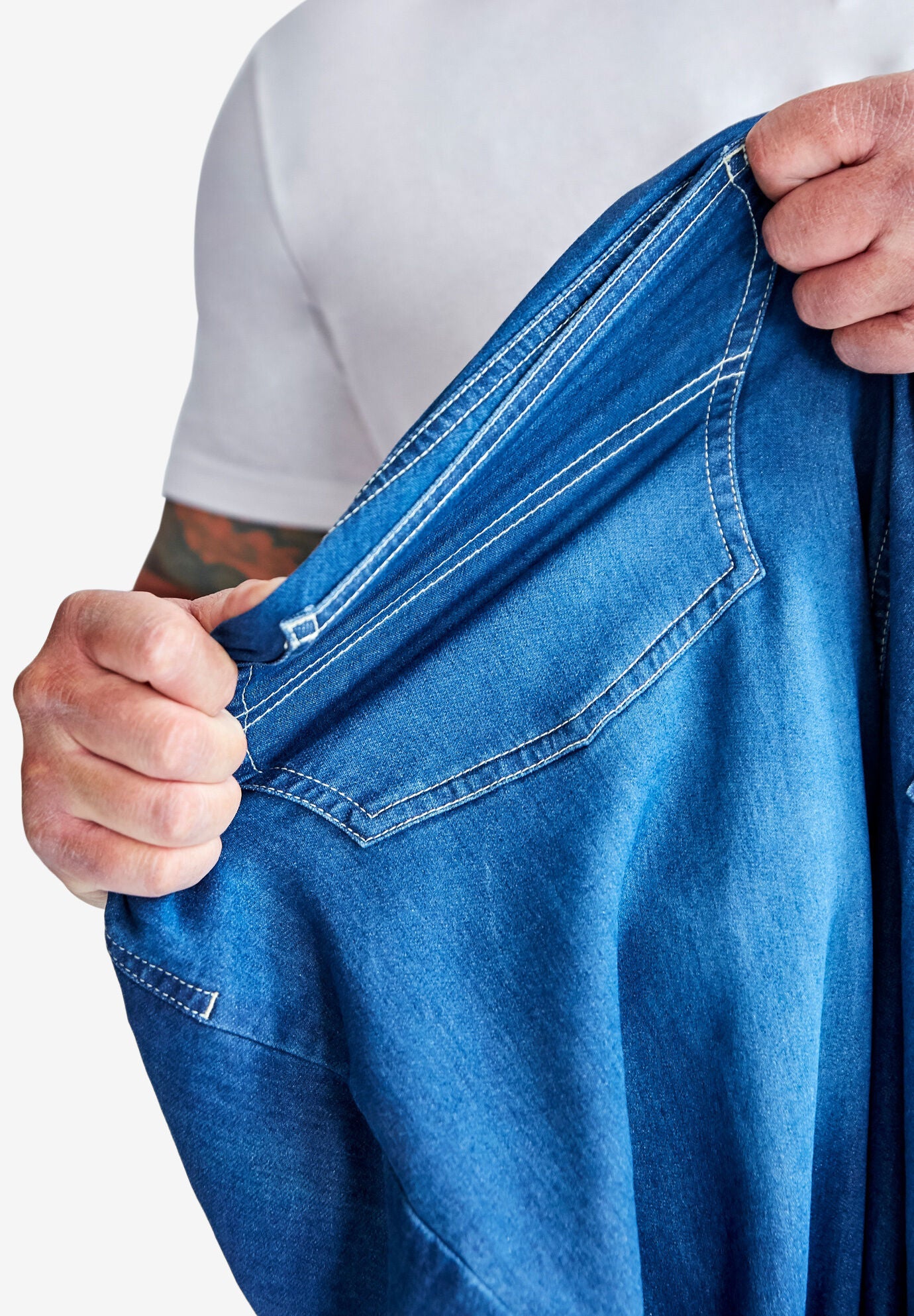 5-Pocket Relaxed Fit Denim Look Sweatpants