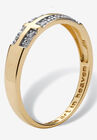 14K Gold over Sterling Silver Diamond Accent Sideways Cross Ring, , on-hover image number null