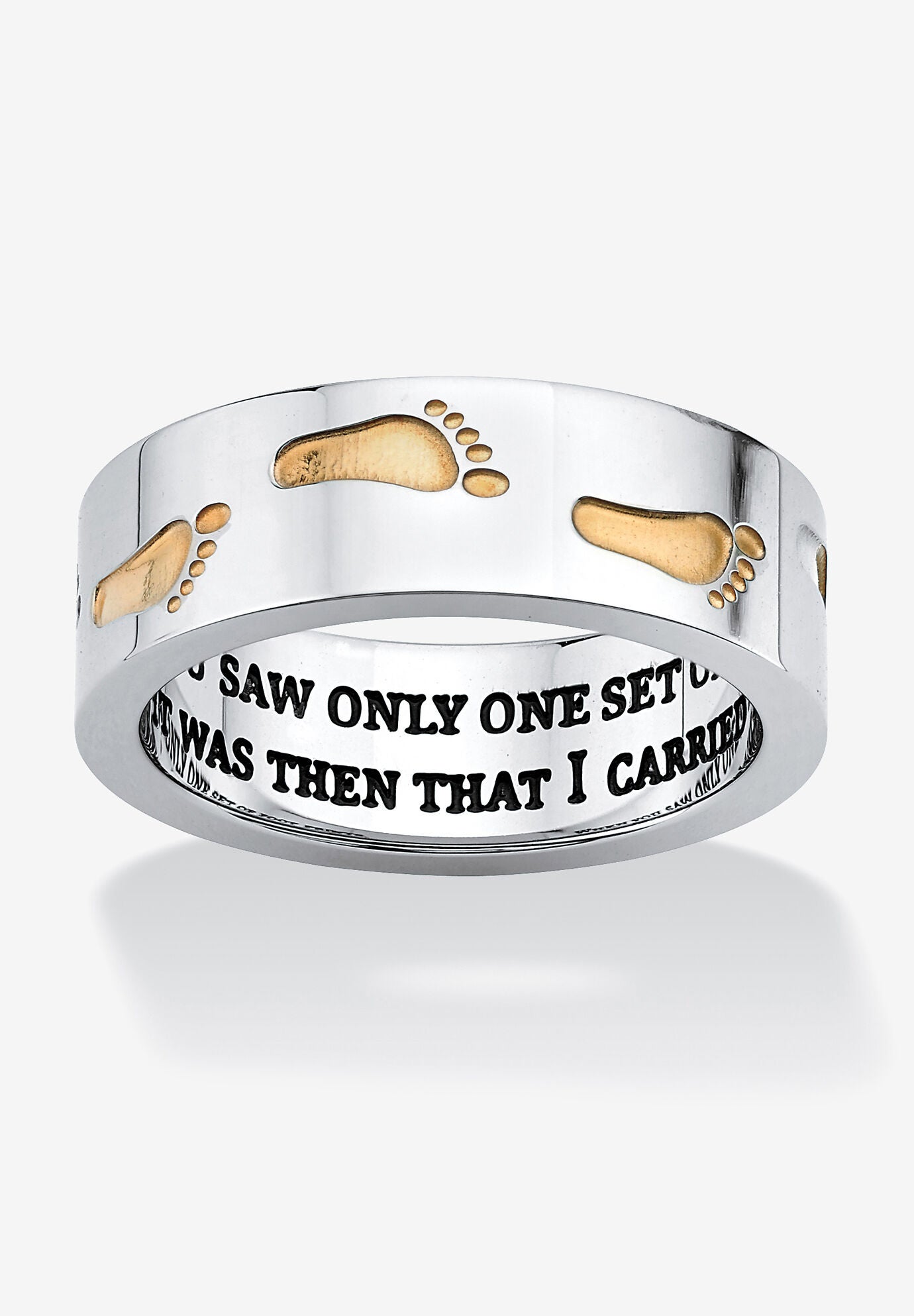 footprints in the sand ring gold