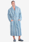 Terry Bathrobe with Pockets, SLATE BLUE STRIPE, hi-res image number null