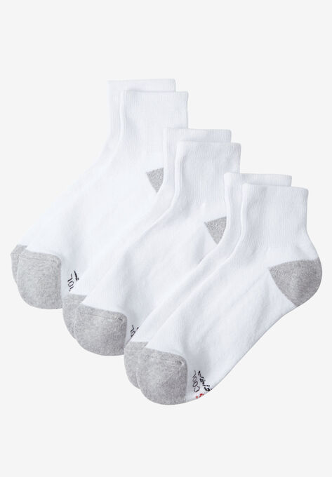 Hanes® X-Temp® 1/4 Ankle Socks 6-Pack, WHITE, hi-res image number null