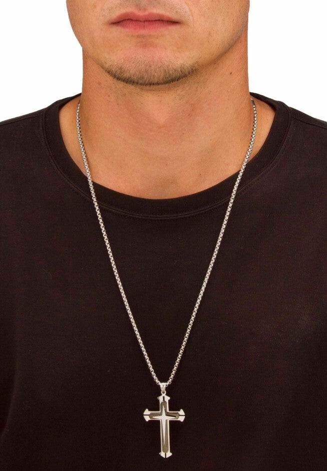 Stainless Steel Cross Pendant with 24 inches Chain, , alternate image number null