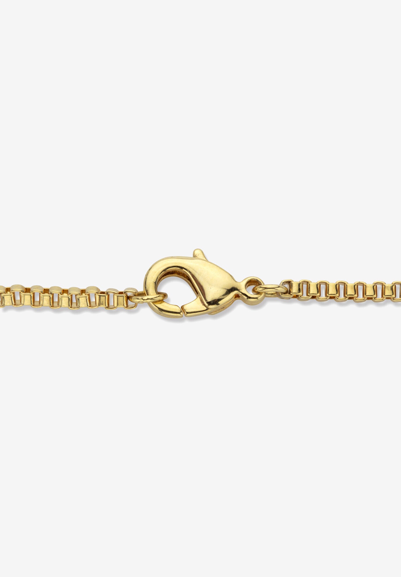 Men's Goldtone Nail Cross Pendant (32mm) Round Crystal with 24 inch Chain, , on-hover image number 1