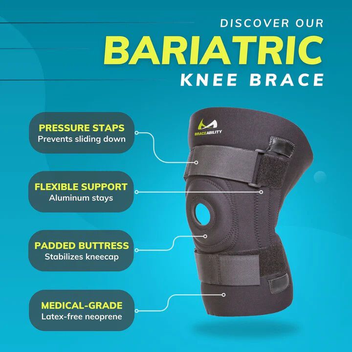 Plus Size Knee Brace, BLACK, alternate image number 2