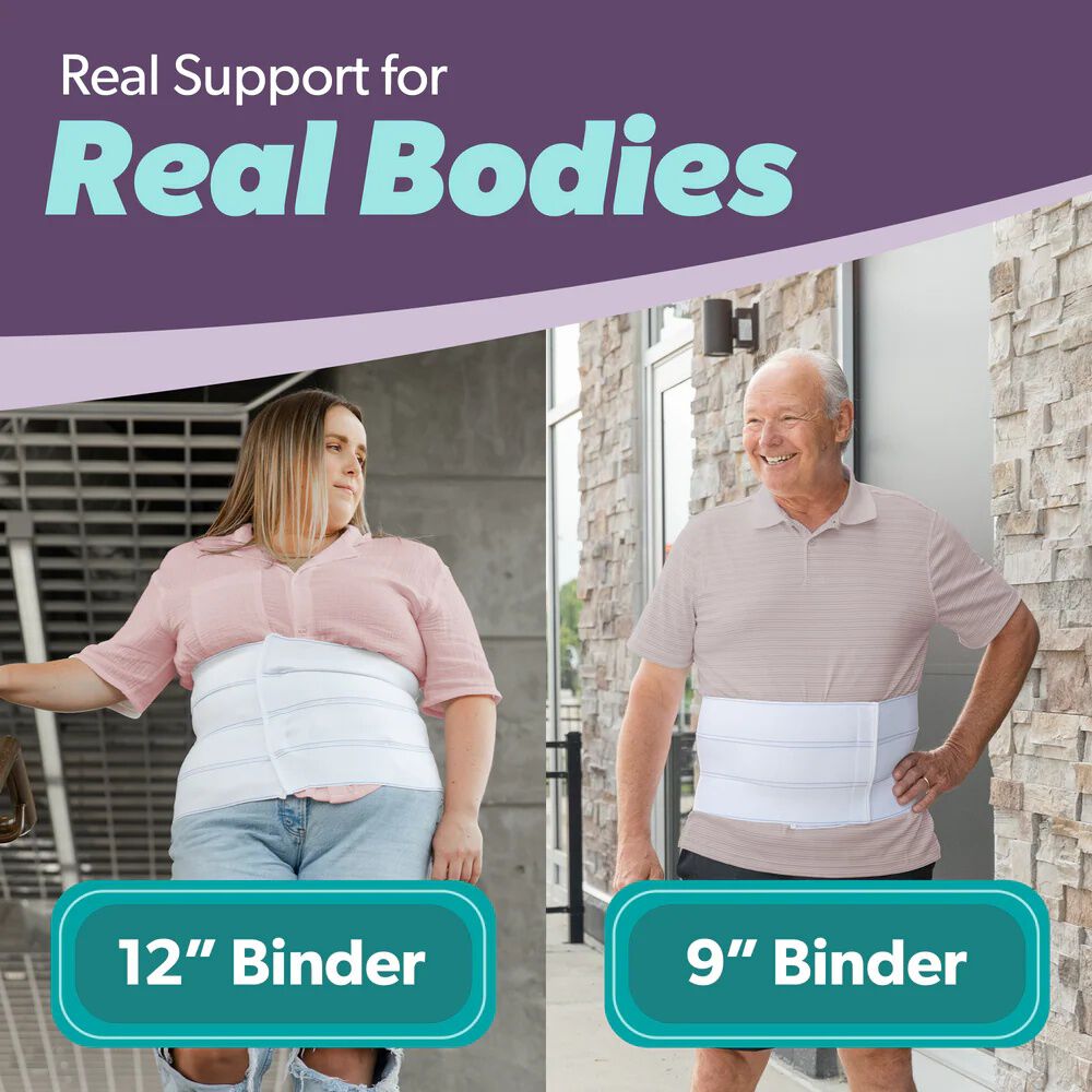 Bariatric Surgery Abdominal Binder 9 Inch, WHITE, alternate image number 5