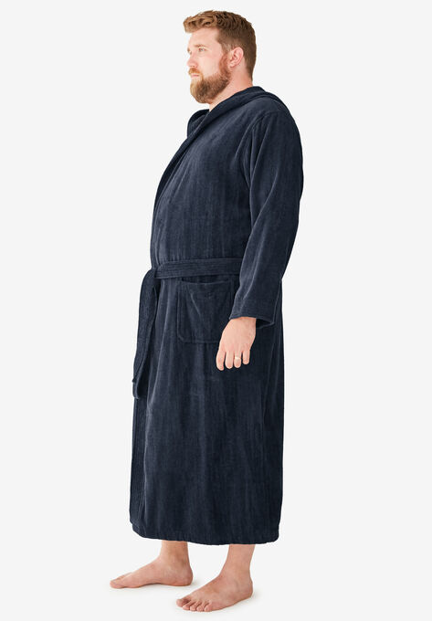 Terry Velour Hooded Maxi Robe, , alternate image number null