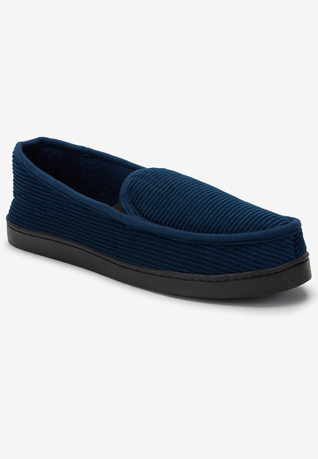 Cotton Corduroy Slippers, NAVY, hi-res image number null