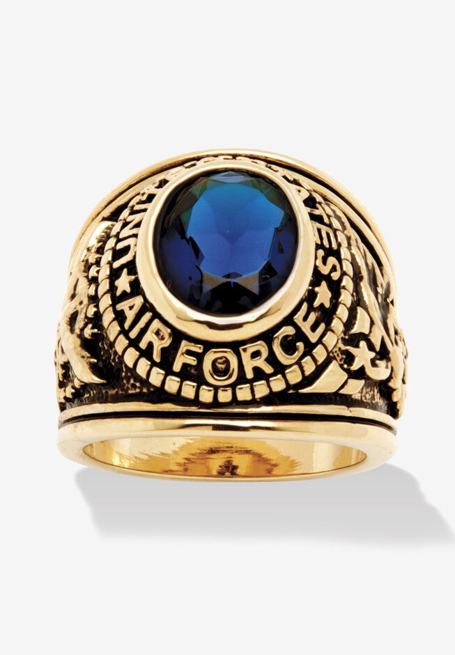 Gold-Plated Sapphire Air Force Ring, SAPPHIRE, hi-res image number 0