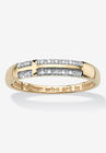 14K Gold over Sterling Silver Diamond Accent Sideways Cross Ring, DIAMOND, hi-res image number null