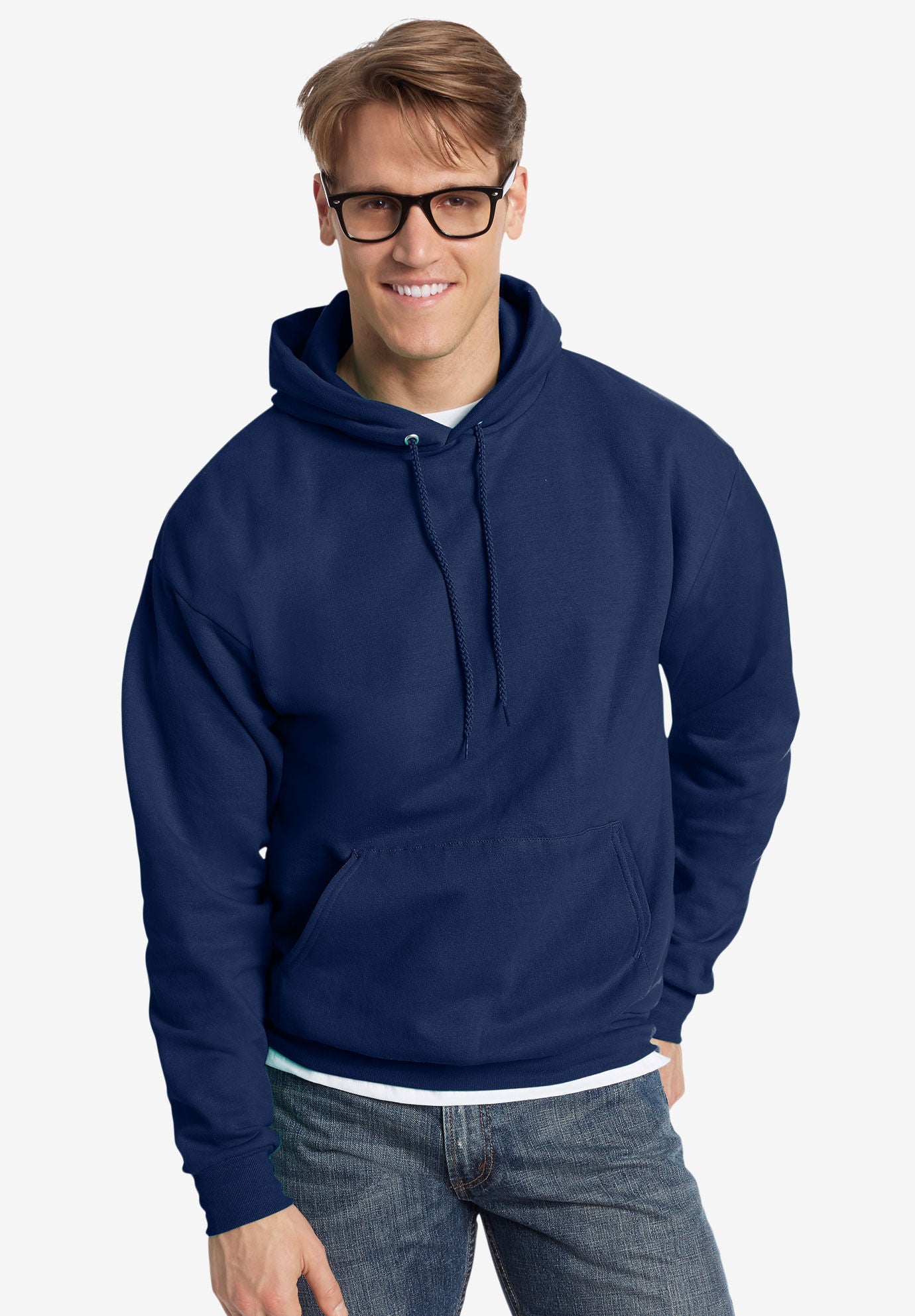 Hanes&reg; ComfortBlend&reg; EcoSmart&reg; Pullover Hoodie, NAVY, hi-res image number 0