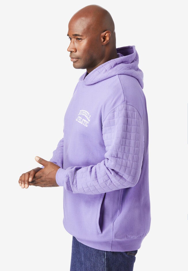 Quilted Sleeve Hooded Sweatshirt, , alternate image number null