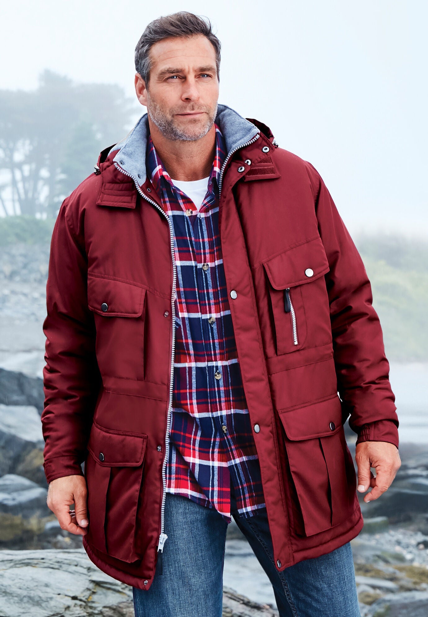 Fleece lined waterproof parka top