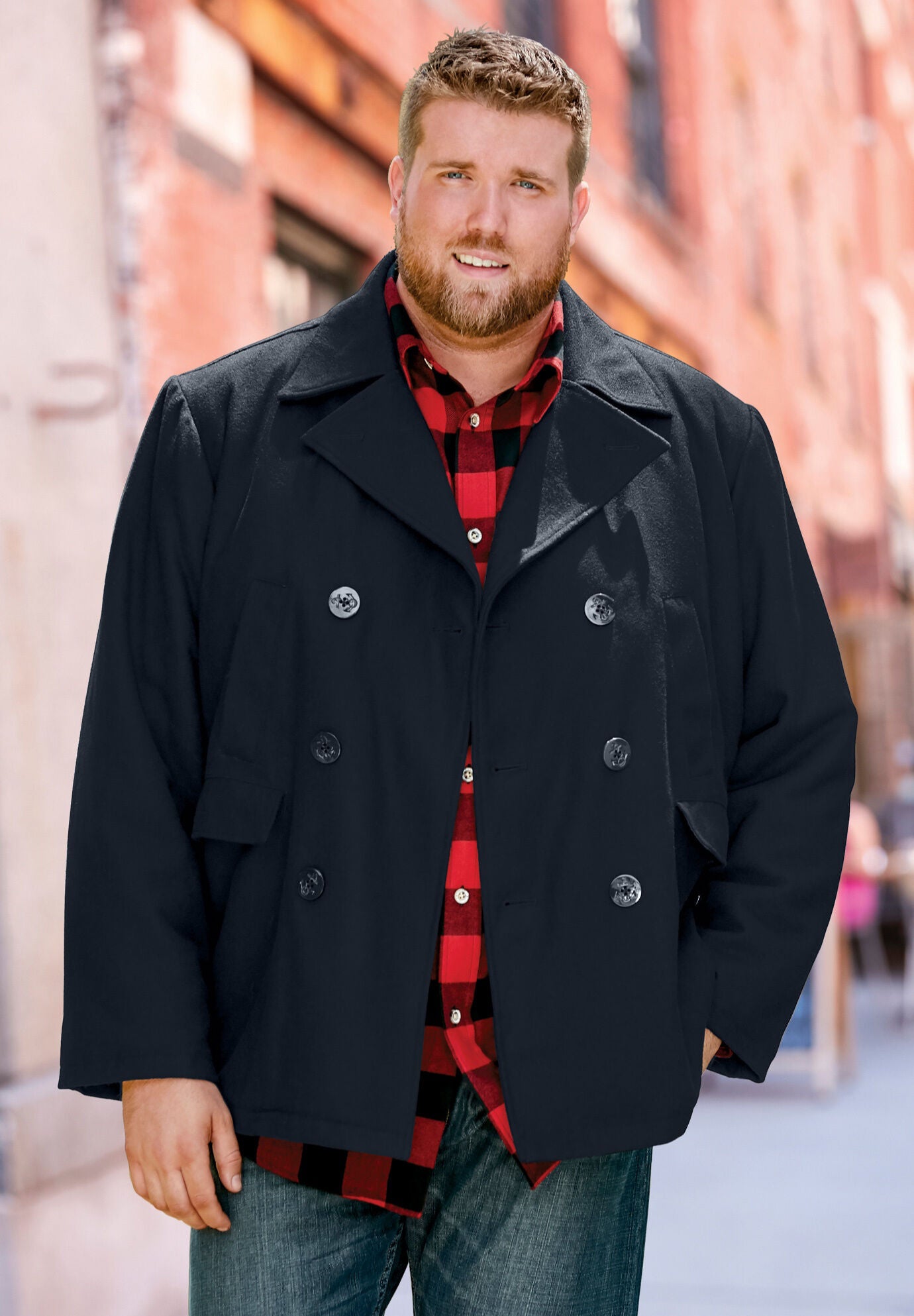 Double Breasted Wool Peacoat Brylane Home