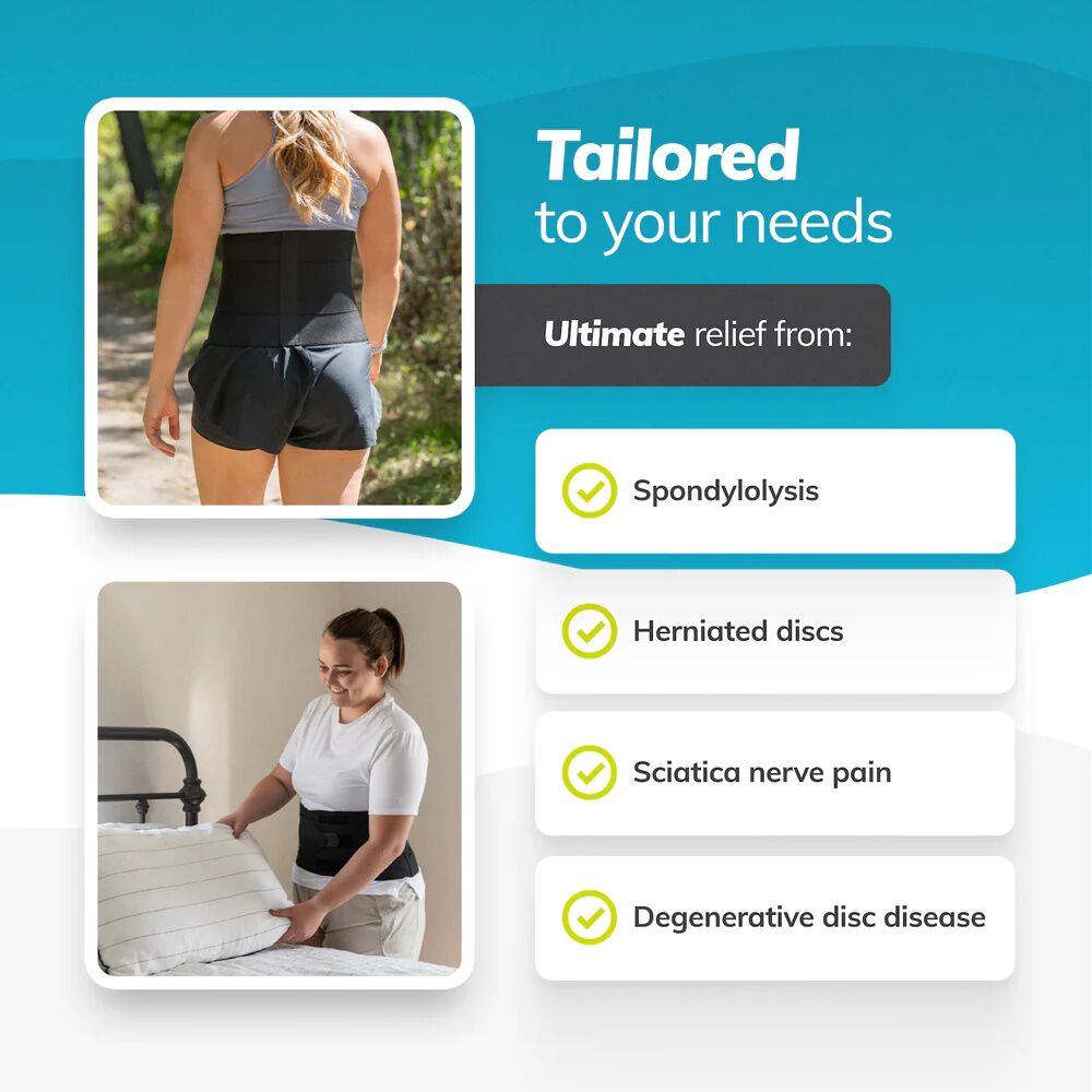 Lumbar Back Brace, BLACK, alternate image number 6