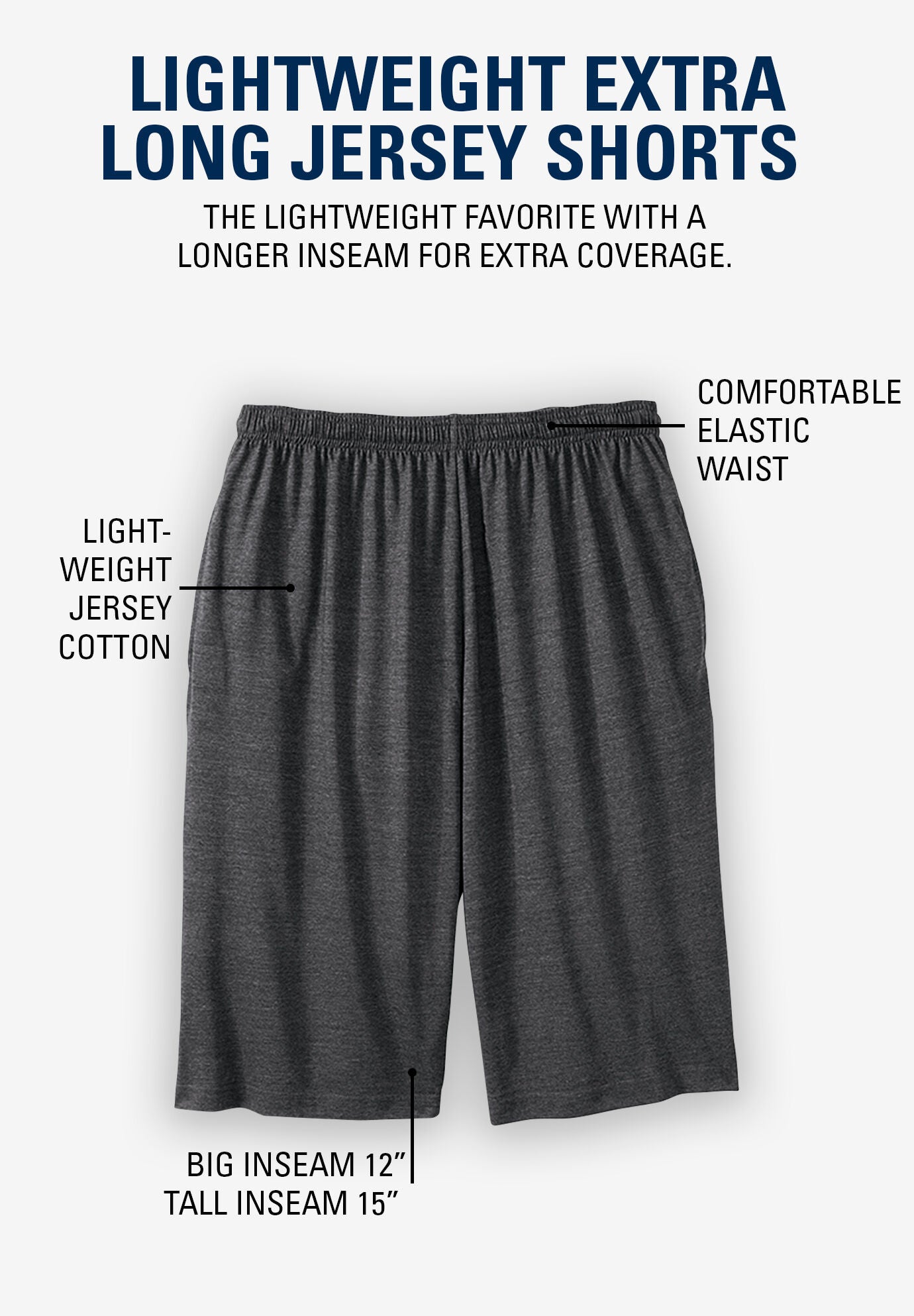 Big and 2024 tall jersey shorts