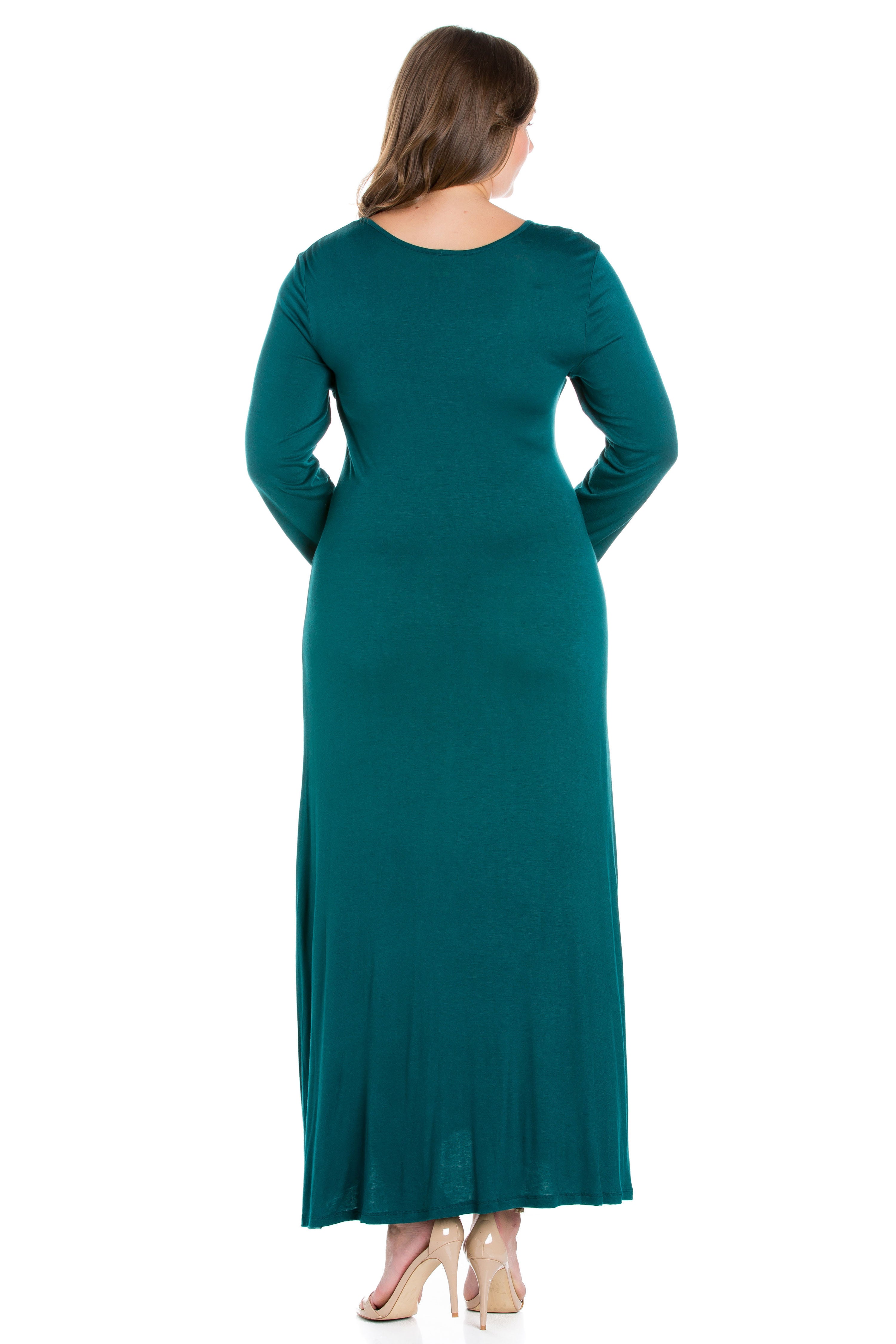 Womens Long Sleeve Plus Size Maxi Dress, , alternate image number 1