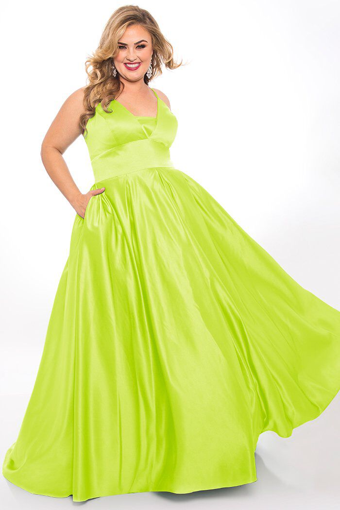 Neon Lights Plus Size Evening and Formal Dress with Pockets Brylane Home