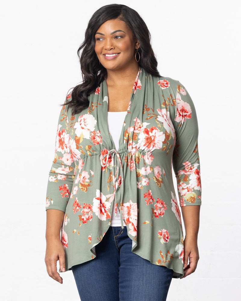 Lori Print Cardigan, Sage Garden Print, hi-res image number 0