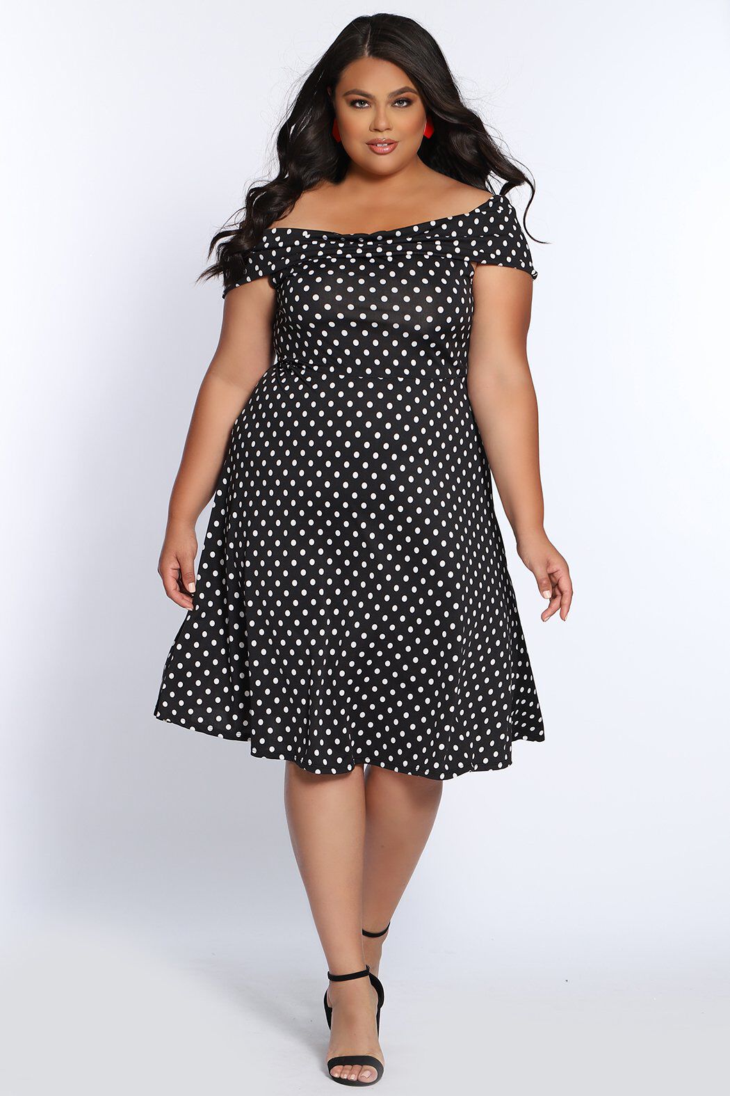Vintage Vibes Polka Dot Short Plus Size Party Dress Brylane Home