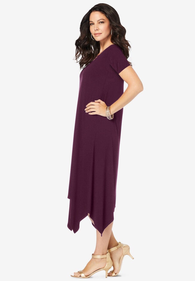 Ultrasmooth® Fabric Handkerchief-Hem Maxi Dress, , alternate image number 2