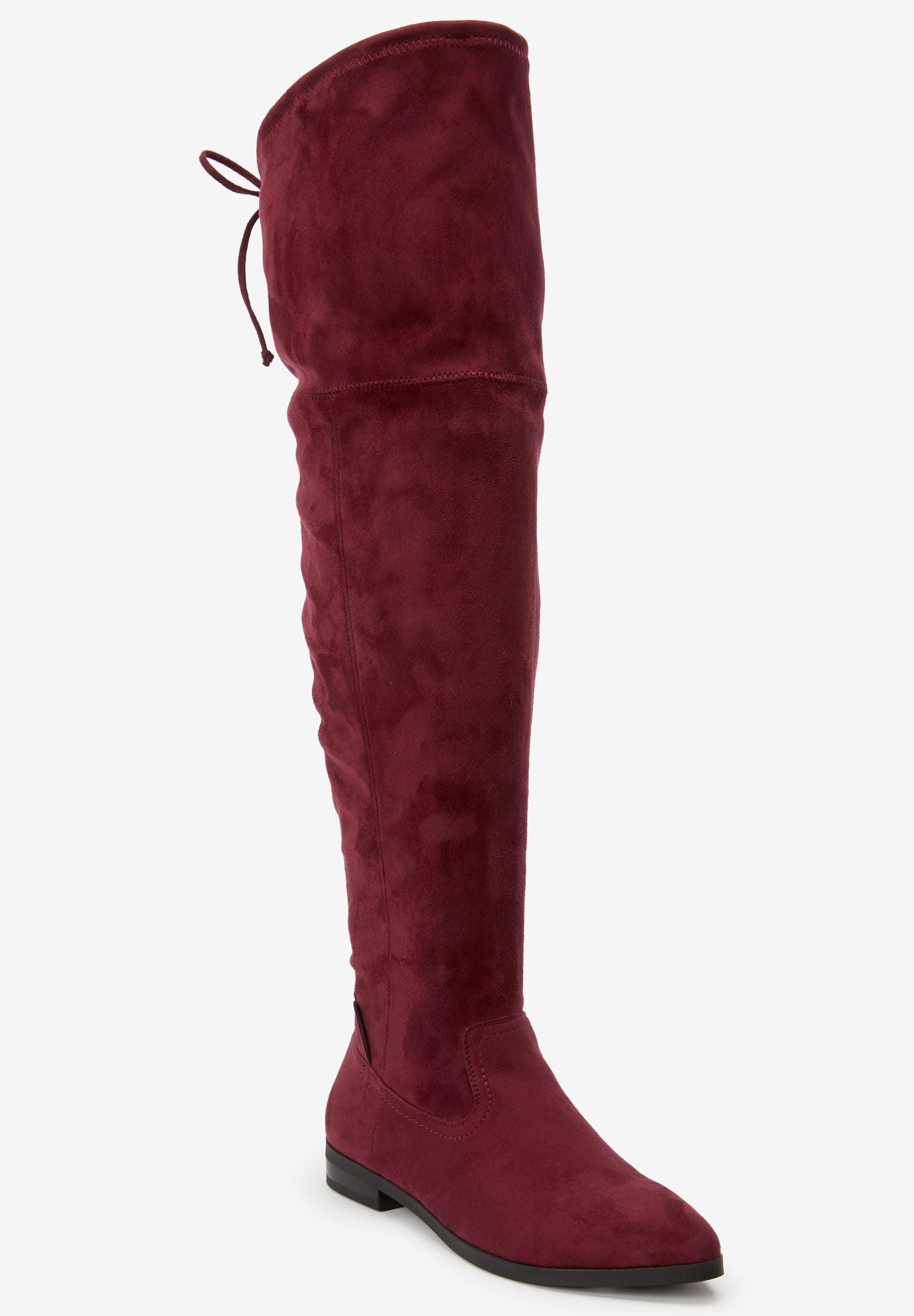 Burgundy wide calf boots online