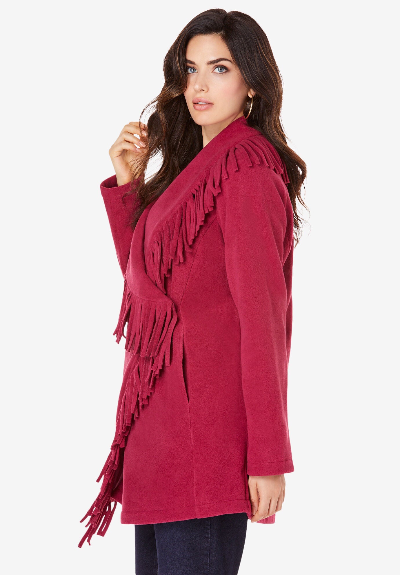 Fringe Fleece Jacket, , alternate image number 2