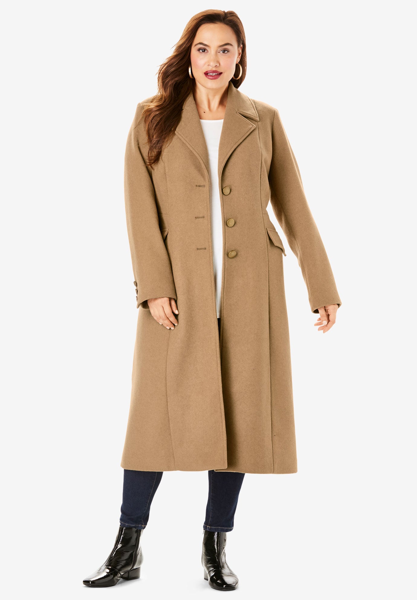 Long Wool Blend Coat Brylane Home