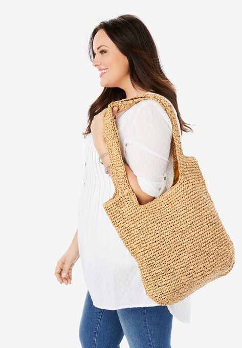 Straw Tote Bag, UNKNOWN, hi-res image number null
