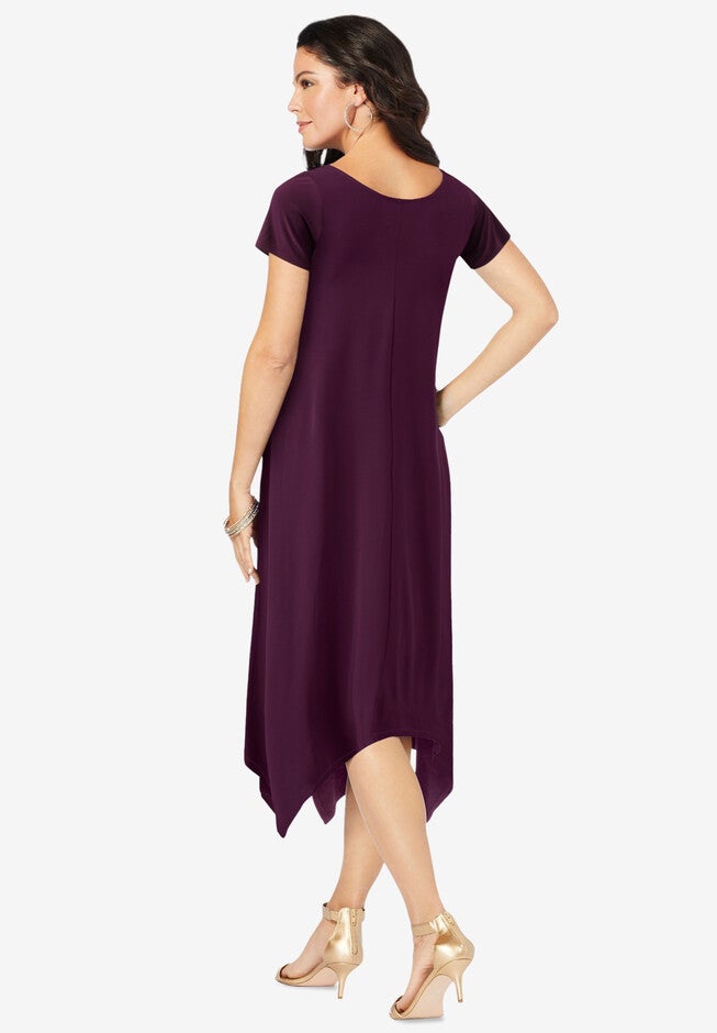 Ultrasmooth® Fabric Handkerchief-Hem Maxi Dress, , on-hover image number 1