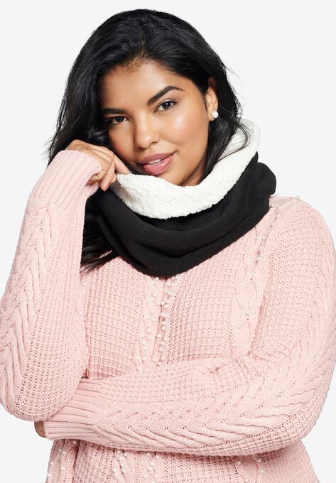 Sherpa Pullover Scarf, BLACK, hi-res image number null