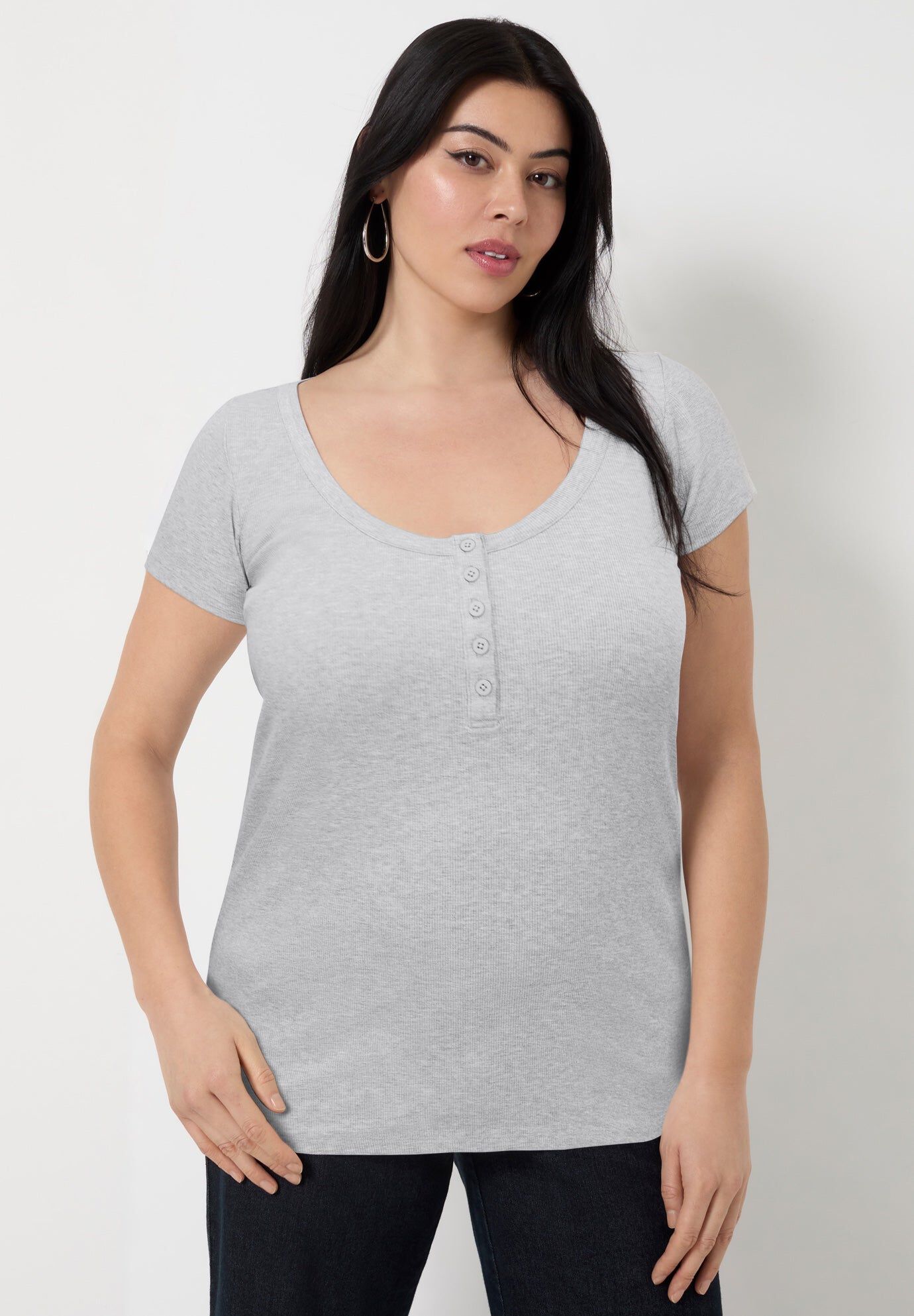 Ribbed Henley Top