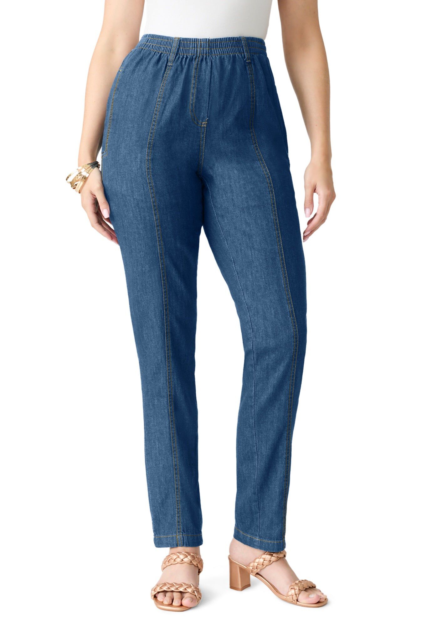 Plus Size Easy-Wear Straight Leg Jean
