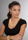 Gold Tone Graduated Bib 17" Necklace Set, , alternate image number null