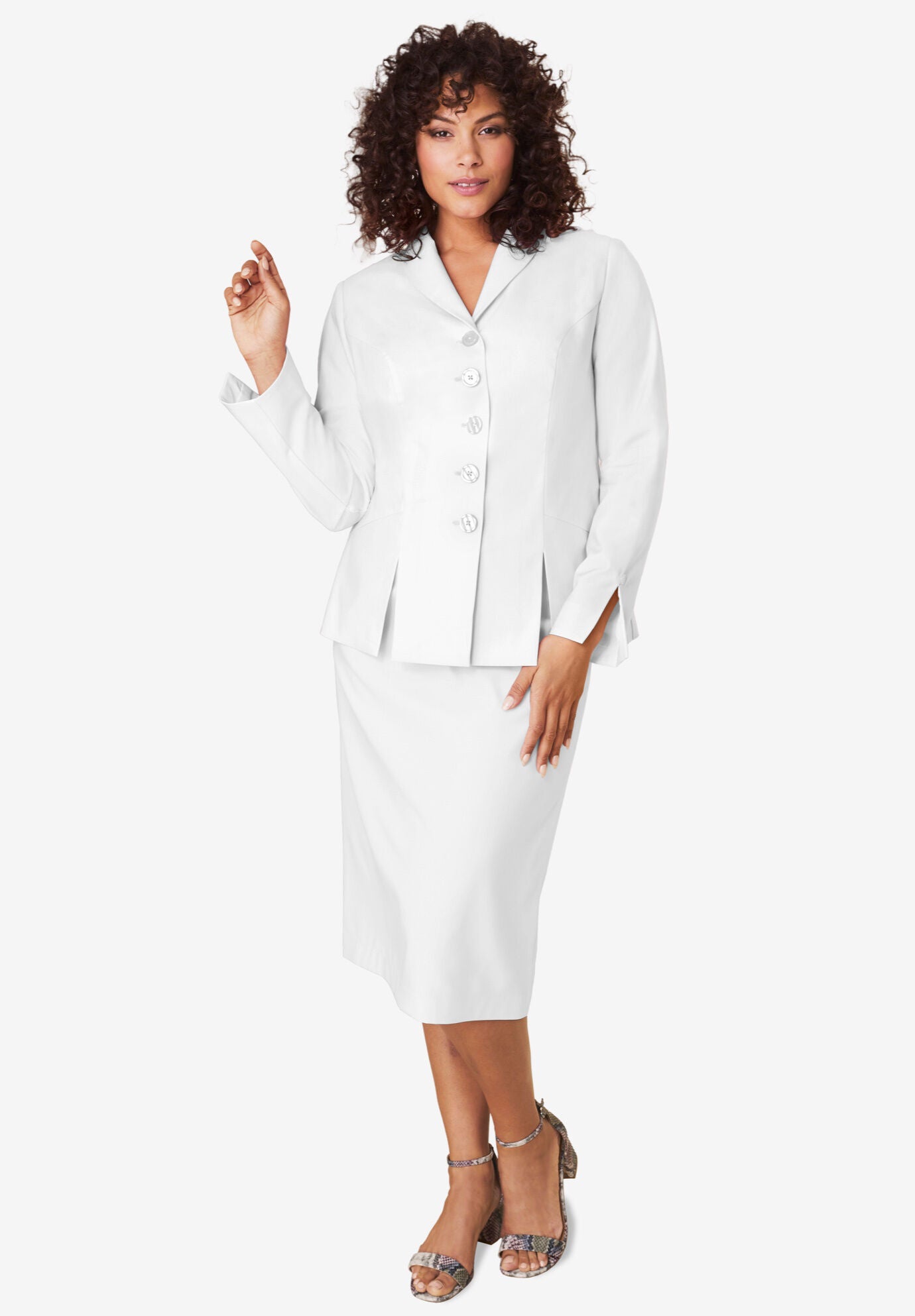 Two piece skirt suit hot sale