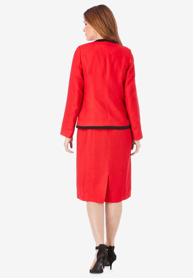Contrast-Trim Jacket Dress, , on-hover image number 1