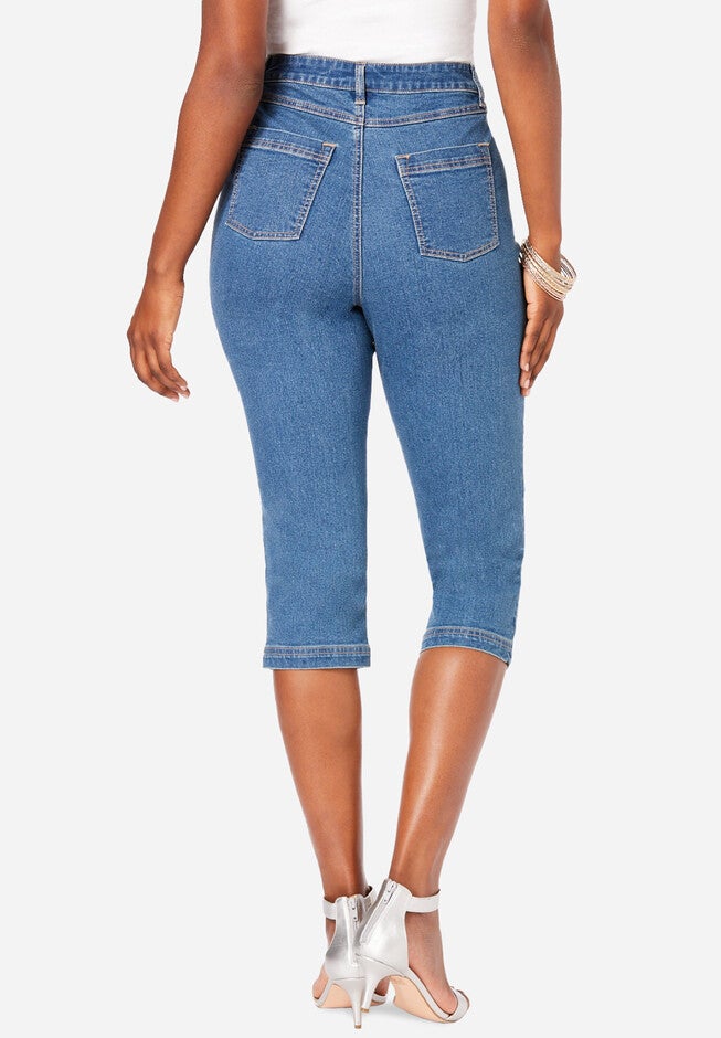 Printed Straight-Leg Capri, , on-hover image number 1