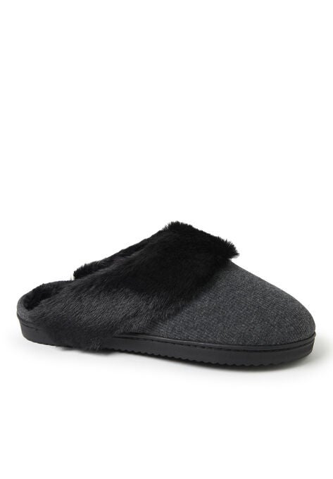 Dahlia Rib Knit Scuff Slipper, BLACK, hi-res image number null