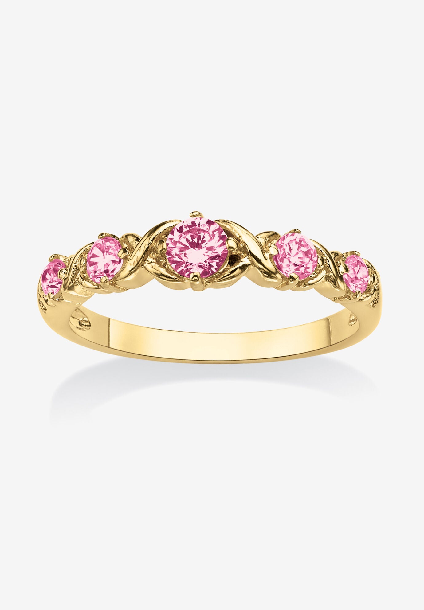 Yellow Gold-Plated Simulated Birthstone Ring, JUNE, hi-res image number 0