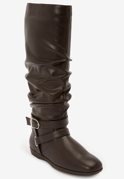 The Arya Wide Calf Boot , BROWN, hi-res image number null