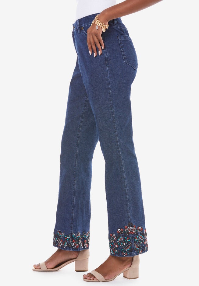 Batik Embroidered Bootcut Jean, , alternate image number 2