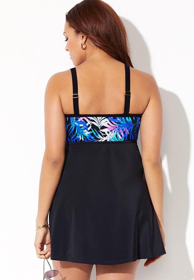 Macrame Knot High Neck Swimdress, , on-hover image number 1