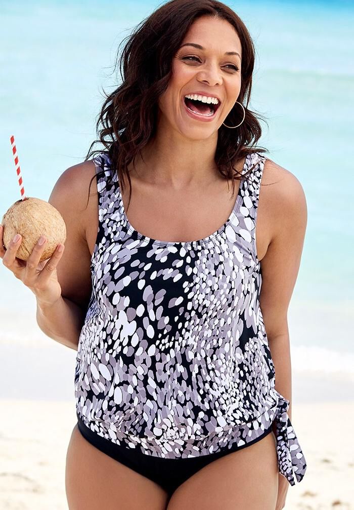 Blouson tankini top bathing suits
