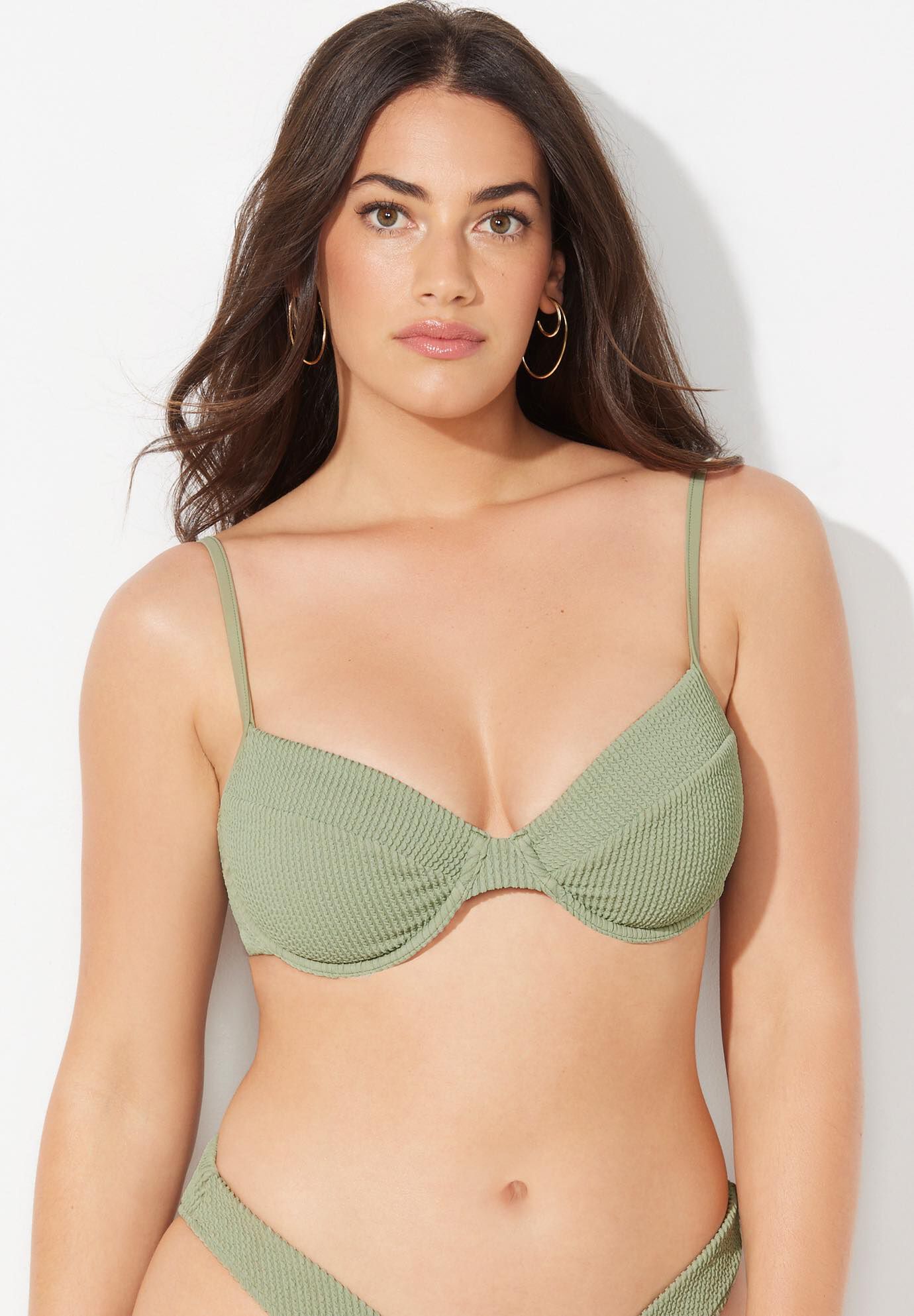 The Julia Crinkle Underwire Bikini Top, , alternate image number 2