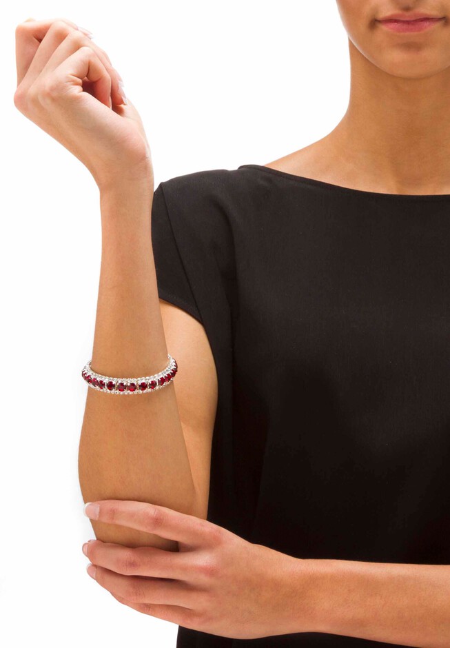 PalmBeach Jewelry Simulated Birthstone Crystal Charm Bracelet in