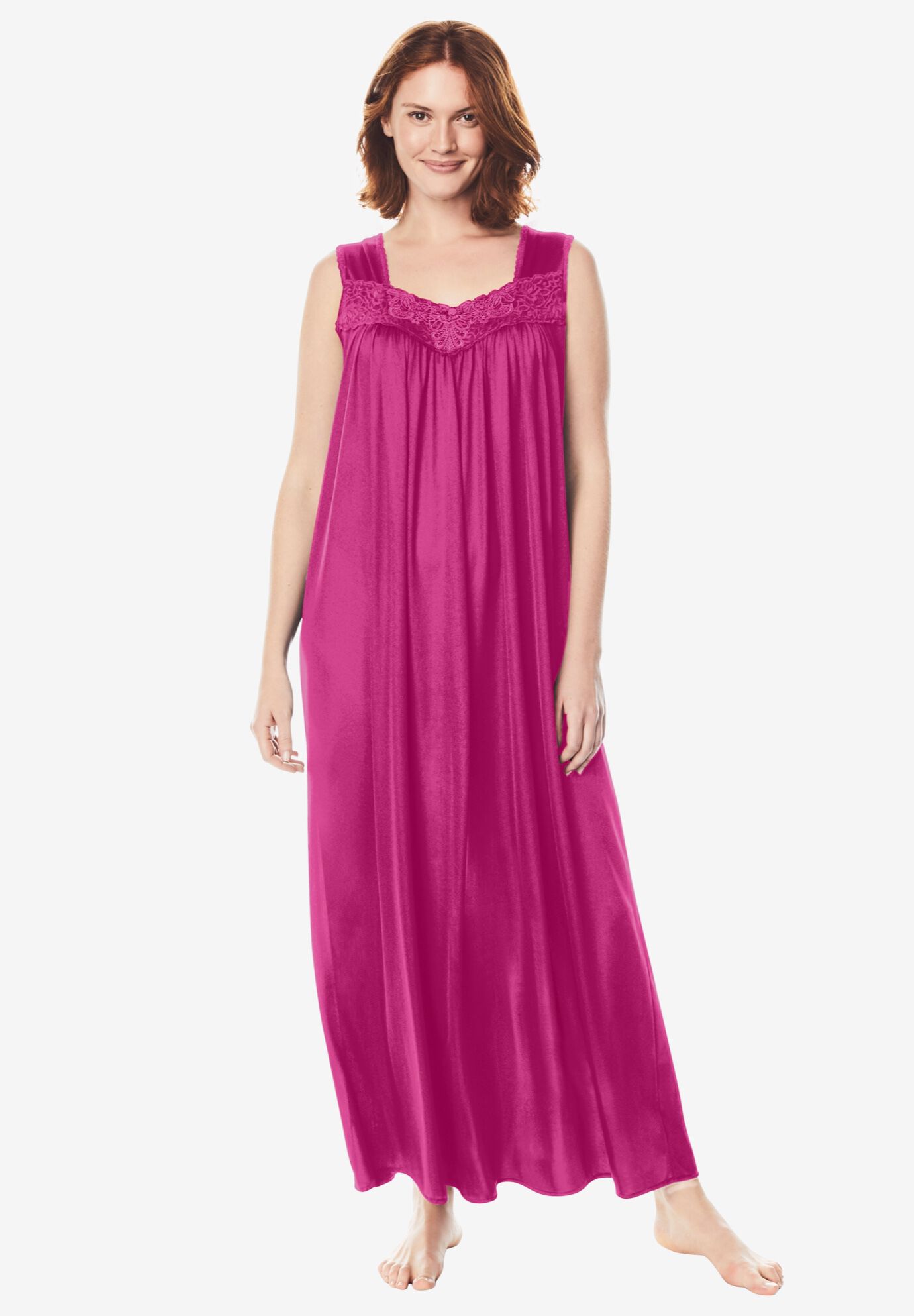 Long Tricot Knit Nightgown | Brylane Home