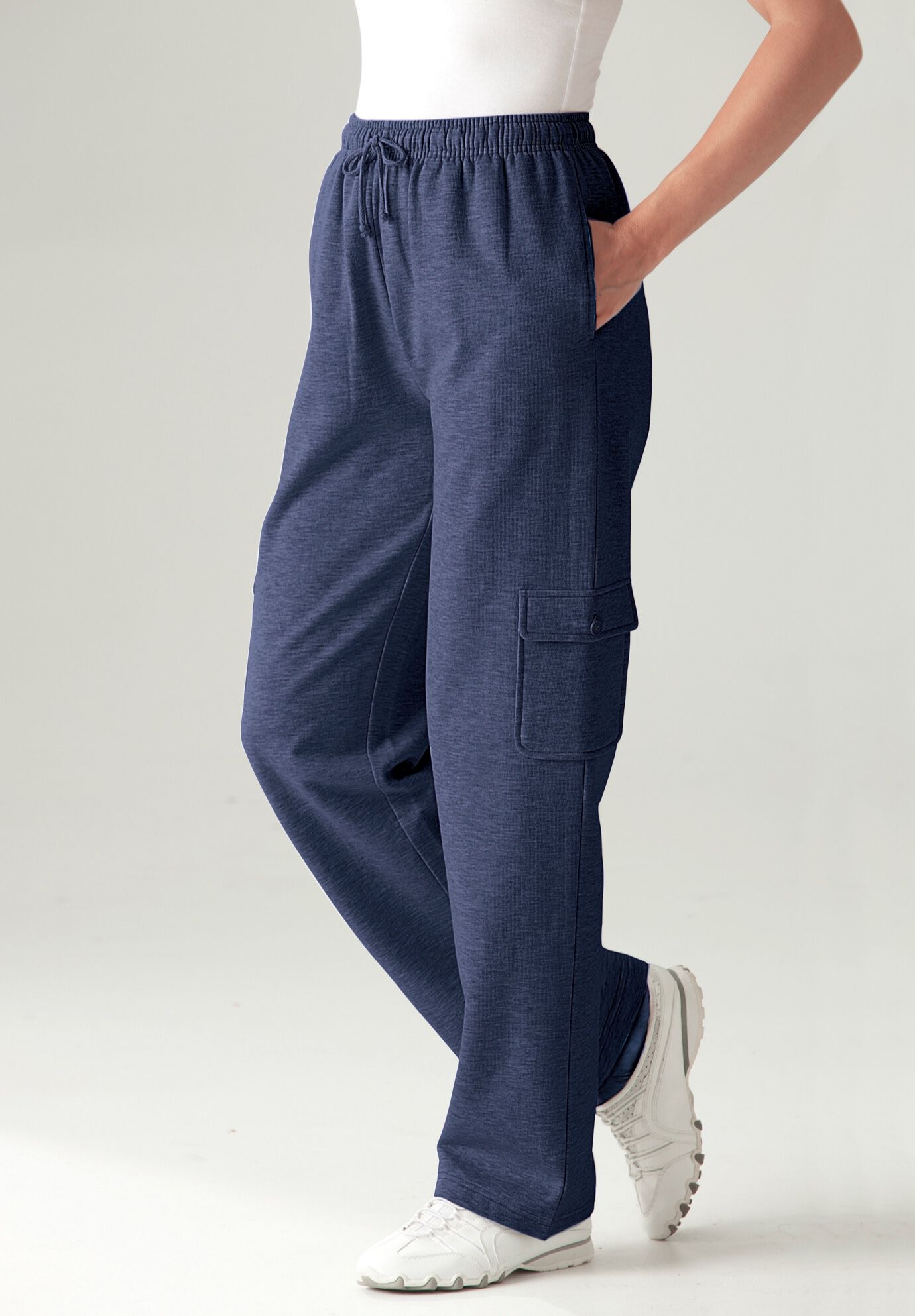 Navy blue cargo sweatpants on sale