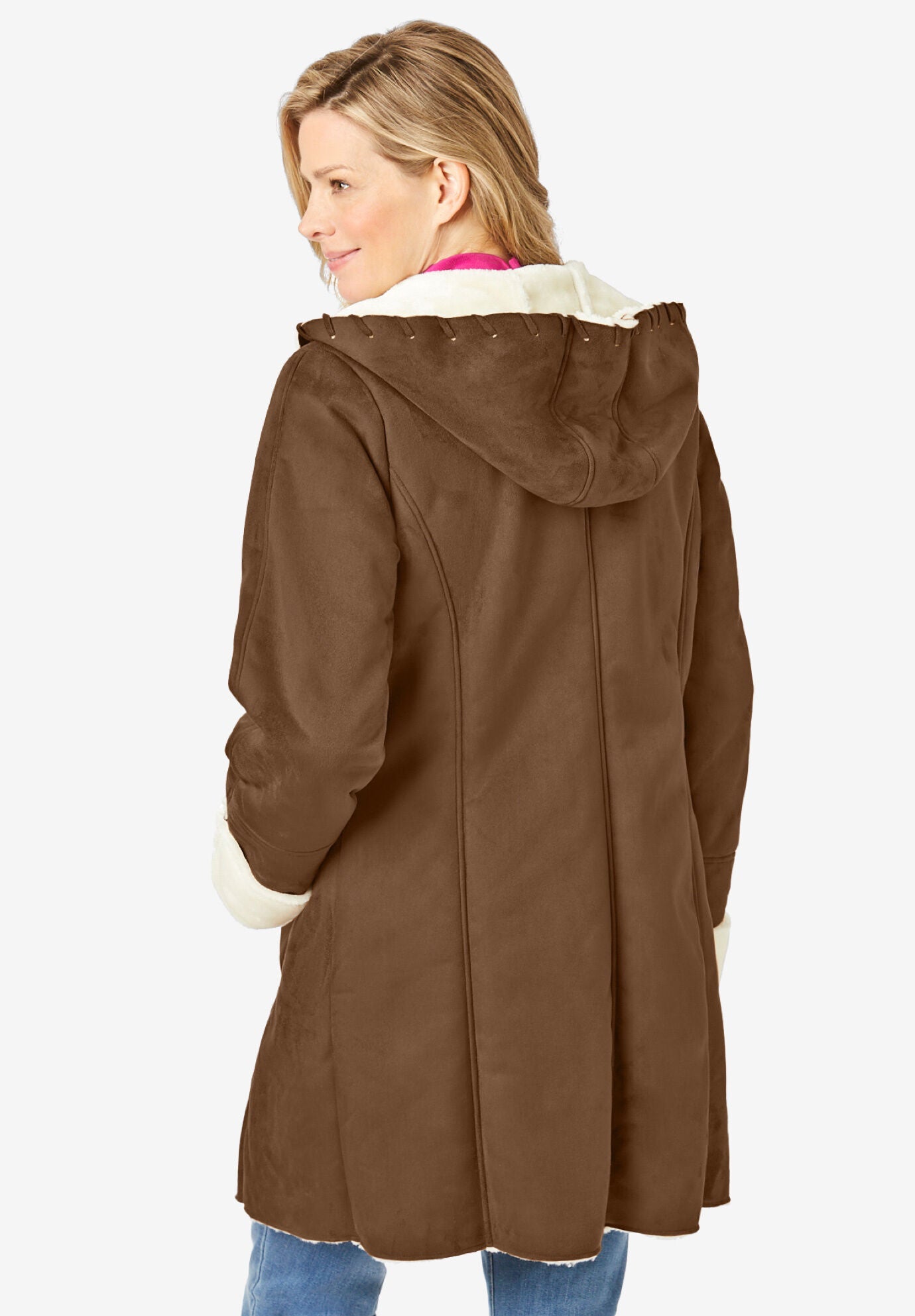 Faux-Shearling Toggle Coat, , on-hover image number 1