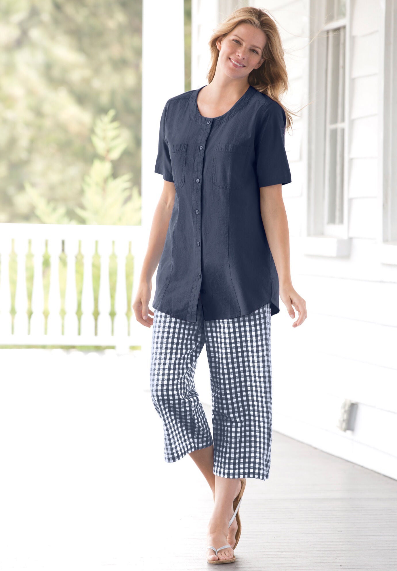 Seersucker Capri Pant